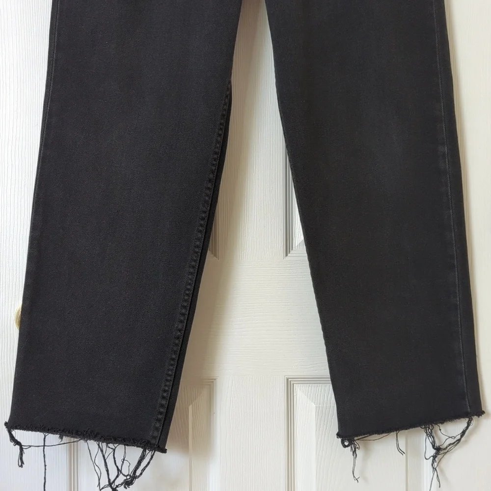 Levi's 550 Classic Rigid Relaxed Fit Straight Leg Raw Hem Jeans Black 36 x 30